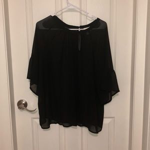 Sheer Blouse with elbow length sleeves